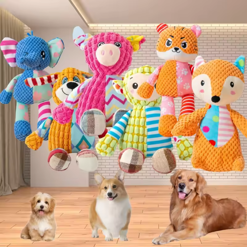 Pet Plush Toy Cat Dog Puzzle Toy Cute Animals Bite