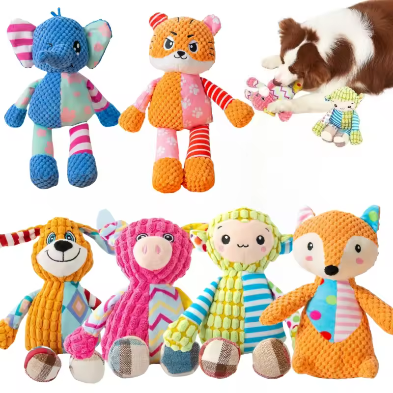 Pet Plush Toy Cat Dog Puzzle Toy Cute Animals Bite - Image 2