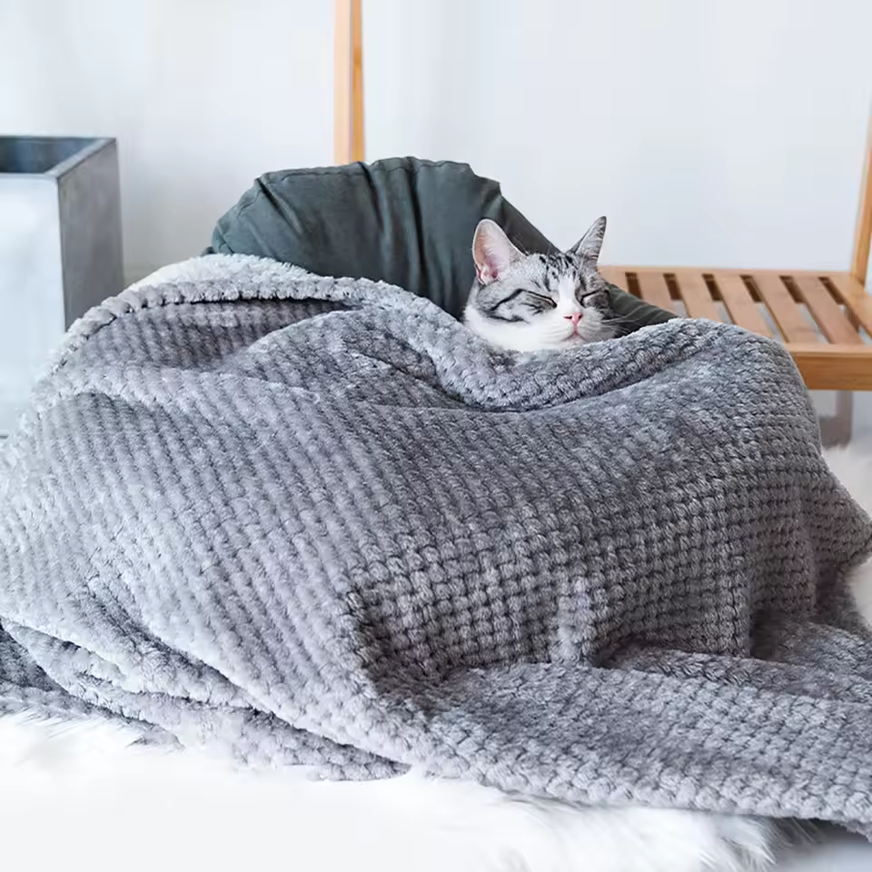 Soft Pet Blanket Plush Dog Sleeping Blanket Solid Color - Image 2